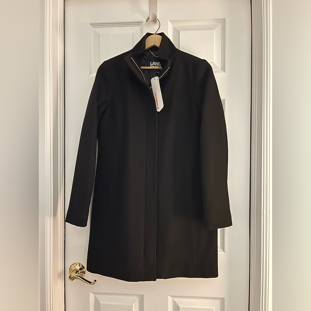 NWT LANDS END WOMEN’S INSULATED WOOL BLEND COAT, SIZE 4
